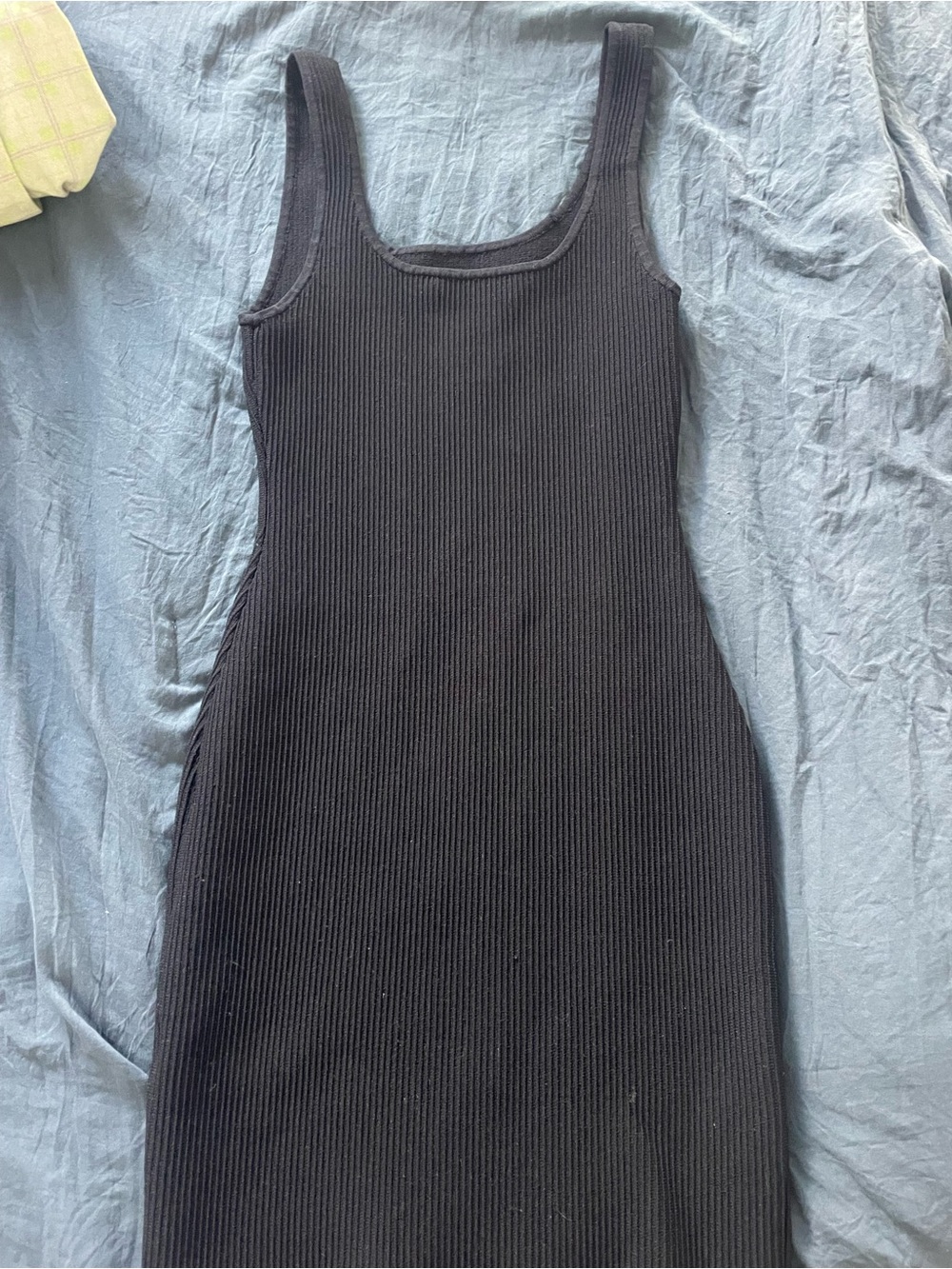 Aritzia Babaton Black Ribbed Tank Midi Dress